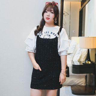 Glittered Pinafore Dress