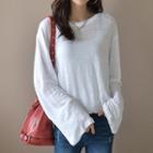 Wide-sleeve Linen Blend T-shirt