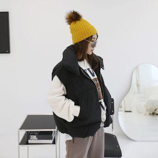 Turtle-neck Zip-up Padded Vest