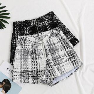 High Waist Tweed Shorts