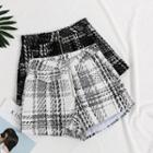 High Waist Tweed Shorts