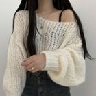 Lantern-sleeve Oversized Knit Sweater