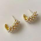 Faux Pearl Alloy Earring 1 Pair - Earring - Gold - One Size