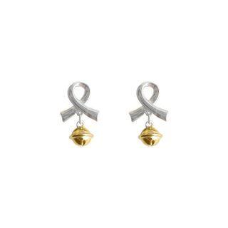 Bell Drop Earring 1 Pair - Gold & Silver - One Size