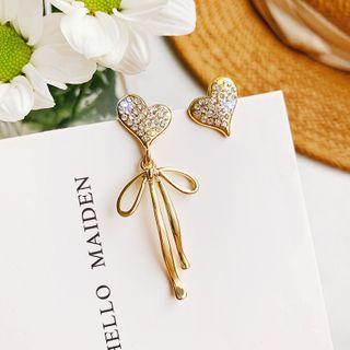 Heart Mismatch Earring 1 Pair - Gold - One Size