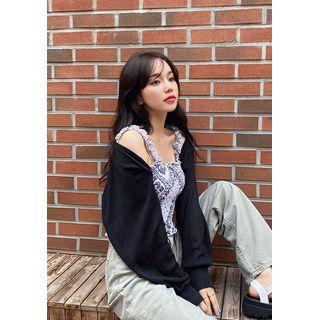 Linen Blend Knit Open Bolero