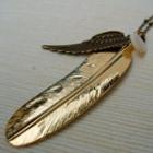 Double Feathers Necklace Copper - One Size