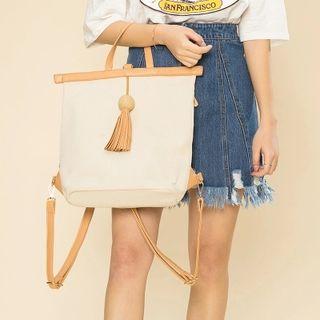 Tasseled Canvas Backpack