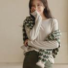 Basic Round-neck Napped T-shirt