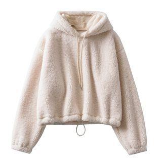 Fleece Drawstring-hem Hoodie