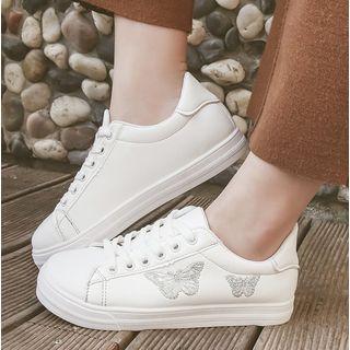 Butterfly Embroidered Sneakers