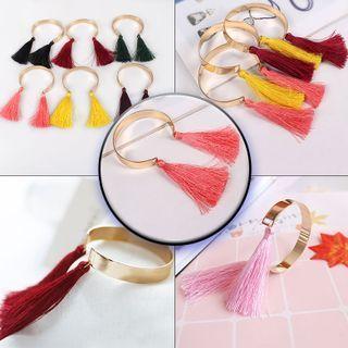 Tassel Open Bangle 5342 - Watermelon Red - One Size