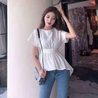 Backless Short-sleeve Blouse