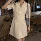 Short-sleeve Irregular Mini A-line Blazer Dress