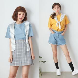 Detachable Strap Short Sleeve T-shirt