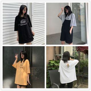 Cutout-back Loose-fit Long T-shirt