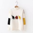 Mock Neck Elephant Print Sweater