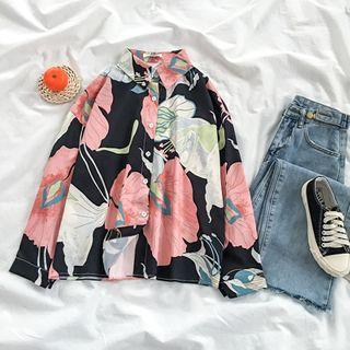 Floral Print Shirt Pink - One Size