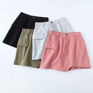 High-waist Pocket Mini Denim Skirt