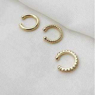 Alloy Cuff Earring Set Of 3 - As Shown In Figure - One Size