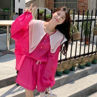 Set: Collared Blouse + Shorts