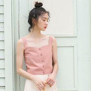 Buttoned Wide-strap Top