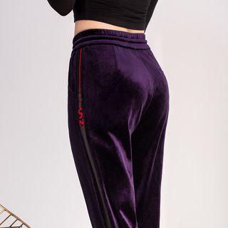 High-waist Velvet Pants