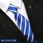 Genuine Silk Striped Neck Tie Zsld047 - Blue - One Size