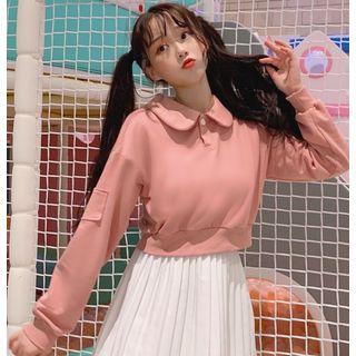 Peter Pan Collar Crop Sweatshirt