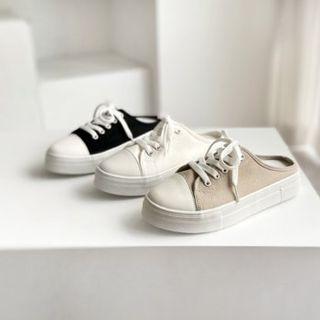 Cap-toe Canvas Mule Sneakers