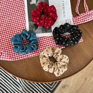 Floral Print Corduroy Scrunchie