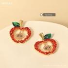 Apple Rhinestone Alloy Earring 1 Pair - Red - One Size