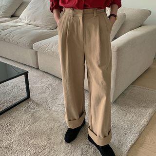 Adjustable-waist Wide Dress Pants