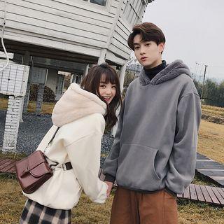 Couple Matching Furry Panel Hoodie