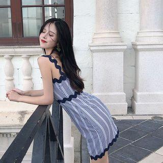 Plaid High-waist Sleeveless Dress