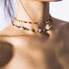 Set Of 2: Beaded Necklace Multicolor - One Size
