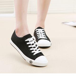 Canvas Contrast Low-top Sneakers