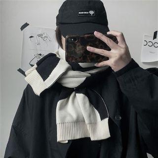Two Tone Scarf Black - One Size