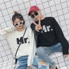 Couple Long-sleeved Lettering Loose-fit Sweater
