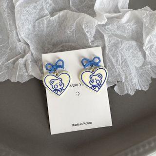 Bear Heart Acrylic Dangle Earring