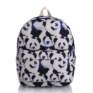 Panda Print Canvas Backpack