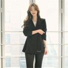 Tall Size Double-breasted Belted Blazer