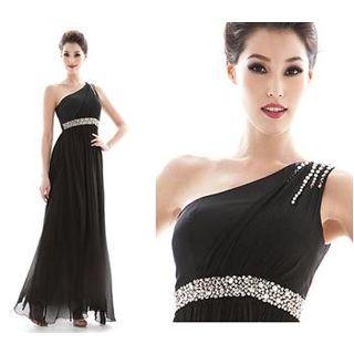Asymmetric Off-shoulder Evening Gown As Shown In Figure - One Size