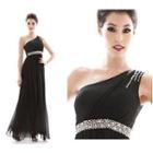 Asymmetric Off-shoulder Evening Gown As Shown In Figure - One Size