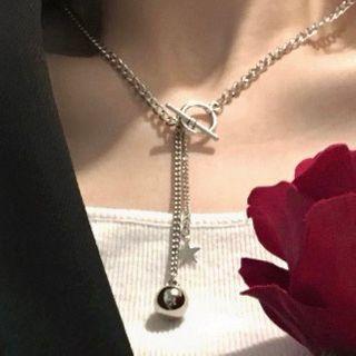 Alloy Y Necklace 0387a - Necklace - Silver - One Size