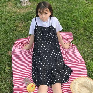 Mock Two Piece Short-sleeve A-line Dress