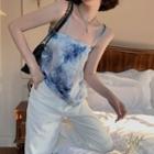 Sleeveless Tie-dyed Top As Figure - One Size