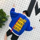 Printed Hoop-detail Raglan Light Jacket
