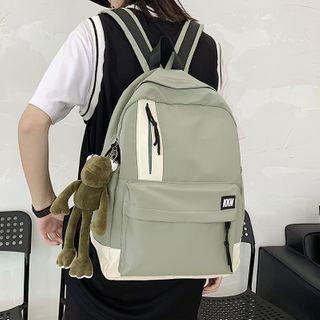 Two-tone Panel Nylon Backpack