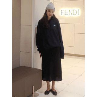 Drawstring-waist Flare Skirt